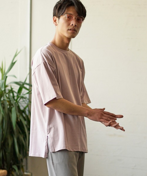 CAMBIO(カンビオ)の「mt6694-Mercerization Big Tee(Tシャツ/カットソー・メンズ・ライトグレー/ピンク/ラベンダー/ブラック/ブルー/ホワイト/オリーブ・M/S/L)」の8枚目の写真