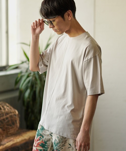 CAMBIO(カンビオ)の「mt6694-Mercerization Big Tee(Tシャツ/カットソー・メンズ・ライトグレー/ピンク/ラベンダー/ブラック/ブルー/ホワイト/オリーブ・M/S/L)」の15枚目の写真