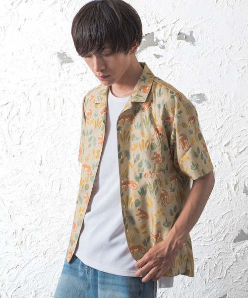 MinoriTY（マイノリティ）の「レオパード柄 半袖オープンカラーシャツ（シャツ/ブラウス・メンズ・ベージュ/ブラウン・L/M）」の7枚目の写真