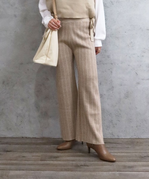 Riberry（リベリー）の「柄ニットパンツ（その他パンツ・レディース・ブラック/ベージュ/グレー/グリーン/モカ・MEDIUM）」の4枚目の写真