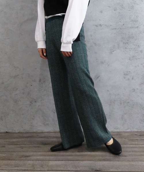 Riberry（リベリー）の「柄ニットパンツ（その他パンツ・レディース・ブラック/ベージュ/グレー/グリーン/モカ・MEDIUM）」の5枚目の写真