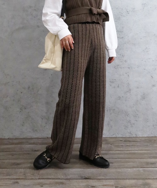 Riberry（リベリー）の「柄ニットパンツ（その他パンツ・レディース・ブラック/ベージュ/グレー/グリーン/モカ・MEDIUM）」の2枚目の写真