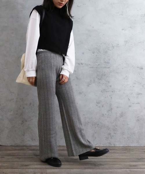 Riberry（リベリー）の「柄ニットパンツ（その他パンツ・レディース・ブラック/ベージュ/グレー/グリーン/モカ・MEDIUM）」の8枚目の写真