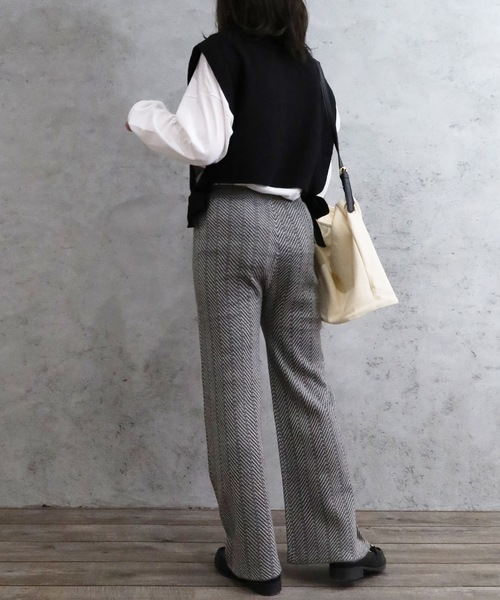 Riberry（リベリー）の「柄ニットパンツ（その他パンツ・レディース・ブラック/ベージュ/グレー/グリーン/モカ・MEDIUM）」の9枚目の写真