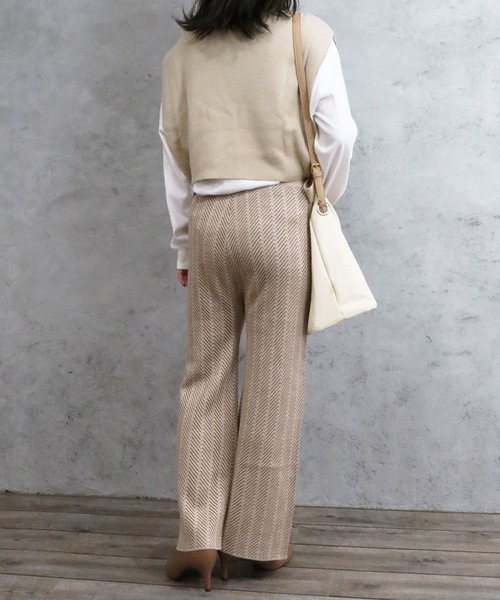 Riberry（リベリー）の「柄ニットパンツ（その他パンツ・レディース・ブラック/ベージュ/グレー/グリーン/モカ・MEDIUM）」の13枚目の写真