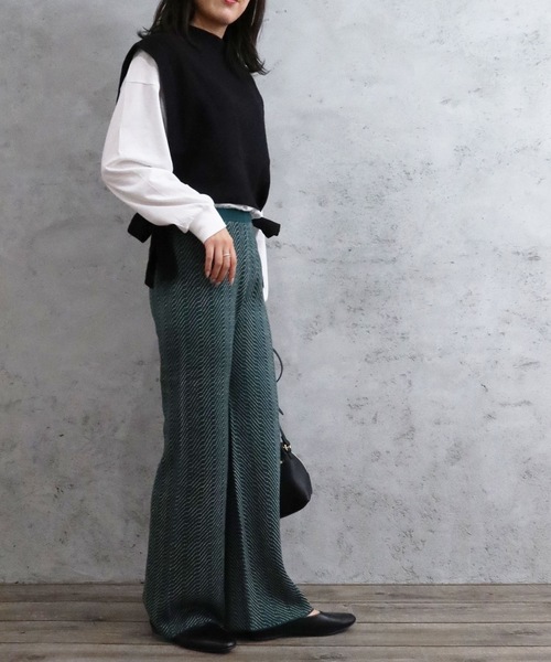 Riberry（リベリー）の「柄ニットパンツ（その他パンツ・レディース・ブラック/ベージュ/グレー/グリーン/モカ・MEDIUM）」の14枚目の写真