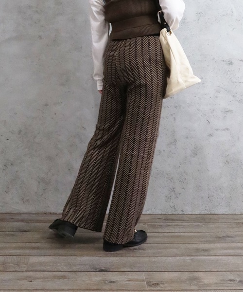 Riberry（リベリー）の「柄ニットパンツ（その他パンツ・レディース・ブラック/ベージュ/グレー/グリーン/モカ・MEDIUM）」の7枚目の写真
