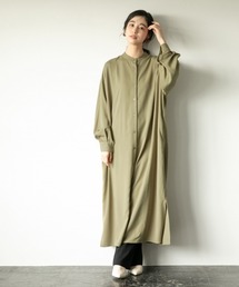 LOWRYS FARM | ルーズバンドカラーシャツワンピース　892684(ワンピース)