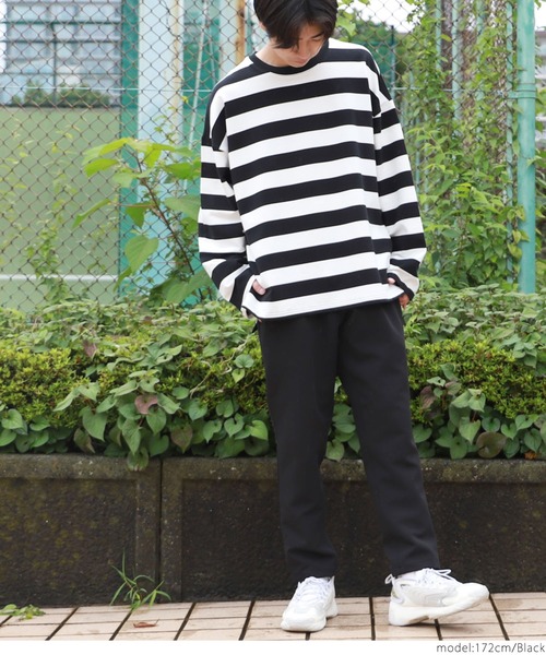 coca（coca）（コカ）の「ビックサイズボーダートレーナー（Tシャツ/カットソー・メンズ・ブラック・ONE SIZE）」の14枚目の写真