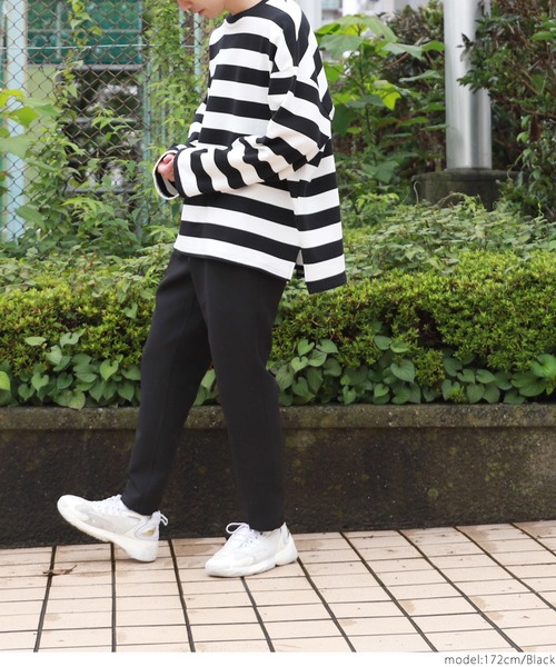 coca（coca）（コカ）の「ビックサイズボーダートレーナー（Tシャツ/カットソー・メンズ・ブラック・ONE SIZE）」の13枚目の写真