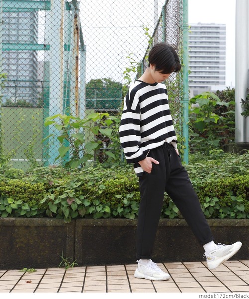 coca（coca）（コカ）の「ビックサイズボーダートレーナー（Tシャツ/カットソー・メンズ・ブラック・ONE SIZE）」の8枚目の写真