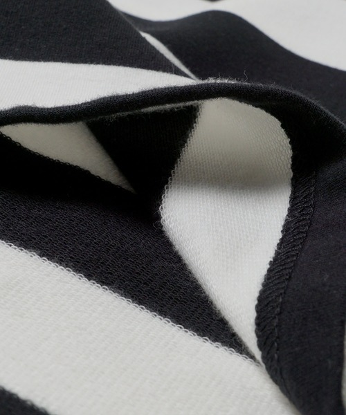 coca（coca）（コカ）の「ビックサイズボーダートレーナー（Tシャツ/カットソー・メンズ・ブラック・ONE SIZE）」の4枚目の写真