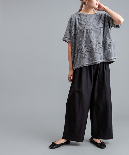 PUAL CE CIN(ピュアルセシン)の「【Du noir】麻ドライカルゼパンツ(その他パンツ・レディース・ブラック/ベージュ・FREE)」の17枚目の写真