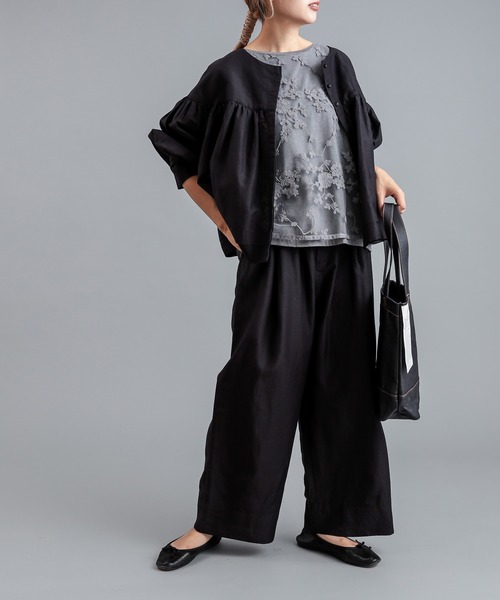 PUAL CE CIN(ピュアルセシン)の「【Du noir】麻ドライカルゼパンツ(その他パンツ・レディース・ブラック/ベージュ・FREE)」の18枚目の写真