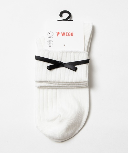WEGO（ウィゴー）の「WEGO/リボン折り返しソックス（ソックス/靴下・レディース・ホワイト/ブラック・FREE）」の9枚目の写真