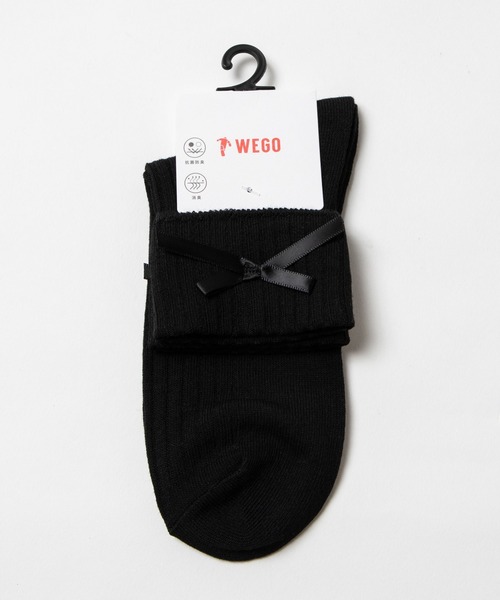 WEGO（ウィゴー）の「WEGO/リボン折り返しソックス（ソックス/靴下・レディース・ホワイト/ブラック・FREE）」の6枚目の写真