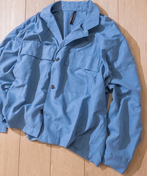 JOHN'S CLOSET(ジョンズクローゼット)の「【i】ポリスエード ラベルドシャツ(シャツ/ブラウス・メンズ・ベージュ系その他/ブルー/オリーブ/ブラック/オフホワイト・MEDIUM/LARGE)」の5枚目の写真