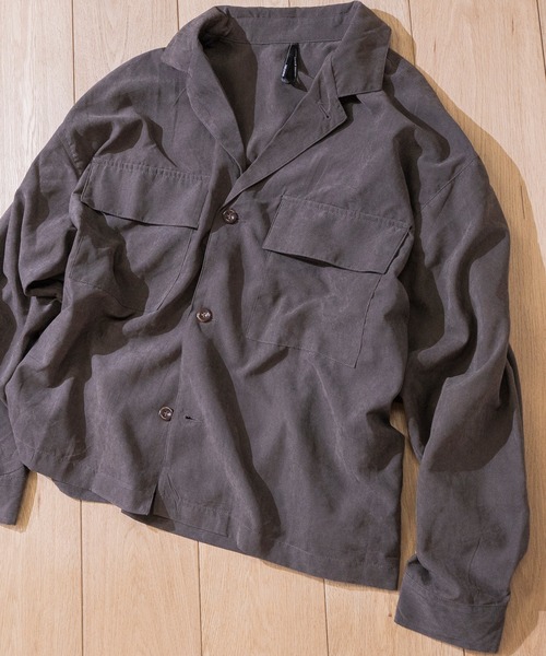 JOHN'S CLOSET(ジョンズクローゼット)の「【i】ポリスエード ラベルドシャツ(シャツ/ブラウス・メンズ・ベージュ系その他/ブルー/オリーブ/ブラック/オフホワイト・MEDIUM/LARGE)」の8枚目の写真