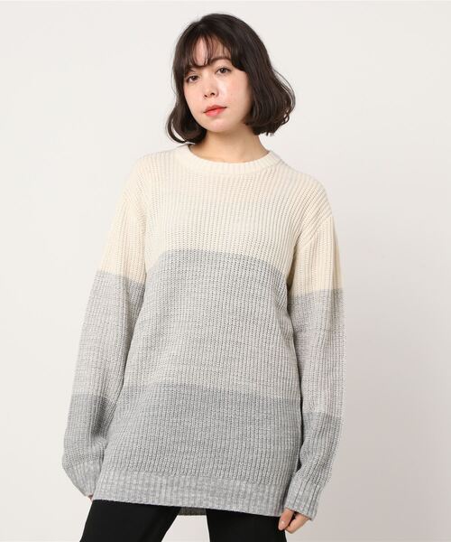 Mag.(マグ)の「【Bling Leads】畔編みクルーネックニット(ニット/セーター・レディース・ベージュ/ブラウン/ブラック/ホワイト系その他/ブラック系その他/グレー/ネイビー/グレー系その他/カーキ/ブルー系その他/ブラック系その他2/ホワイト系その他3/ホワイト系その他2/ライトパープル/ホワイト系その他4・LARGE/X-LARGE/MEDIUM)」の5枚目の写真