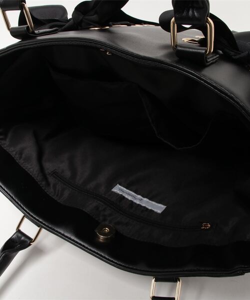 WEGO（ウィゴー）の「WEGO/レースアップリボントートバッグ（トートバッグ・レディース・ホワイト/ブラック・FREE）」の3枚目の写真