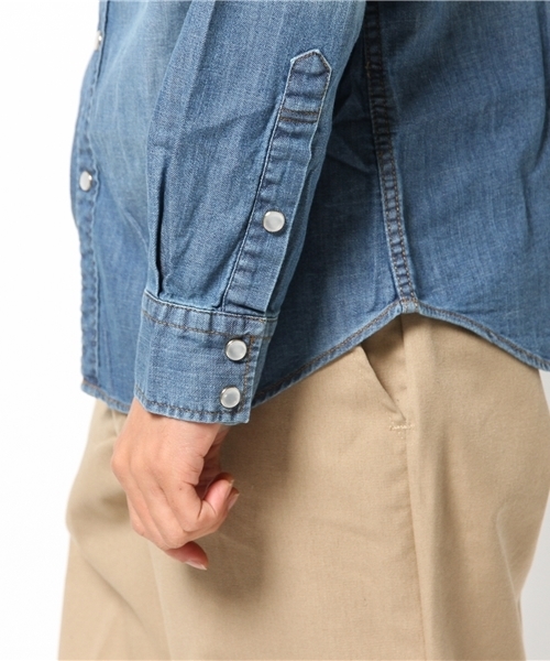 WEGO（ウィゴー）の「WEGO/デニムウエスタンシャツ（シャツ/ブラウス・メンズ・インディゴブルー/ダークインディゴブルー・MEDIUM/LARGE）」の9枚目の写真