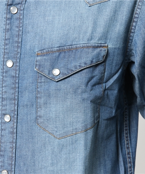 WEGO（ウィゴー）の「WEGO/デニムウエスタンシャツ（シャツ/ブラウス・メンズ・インディゴブルー/ダークインディゴブルー・MEDIUM/LARGE）」の11枚目の写真