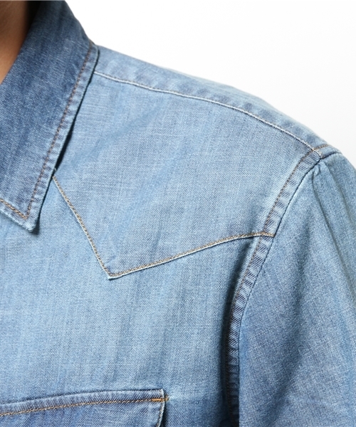 WEGO（ウィゴー）の「WEGO/デニムウエスタンシャツ（シャツ/ブラウス・メンズ・インディゴブルー/ダークインディゴブルー・MEDIUM/LARGE）」の12枚目の写真