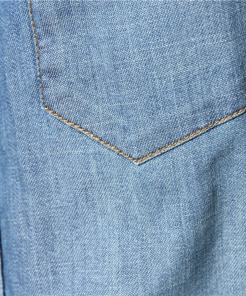 WEGO（ウィゴー）の「WEGO/デニムウエスタンシャツ（シャツ/ブラウス・メンズ・インディゴブルー/ダークインディゴブルー・MEDIUM/LARGE）」の6枚目の写真