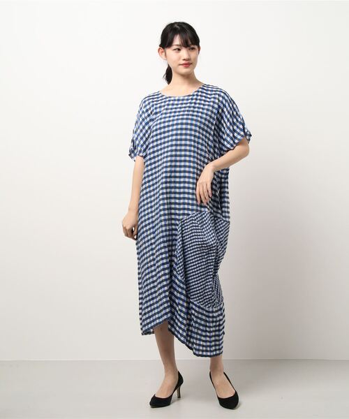 Zucca ズッカ のファッション キュプラコットンギンガム ワンピース ワンピース セール Zucca ズッカ のファッション キュプラコットンギンガム ワンピース ワンピース セール