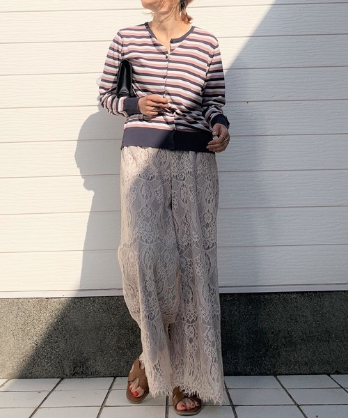 Q（キュー）の「UVカットマルチボーダーカーディガン（カーディガン/ボレロ・レディース・ブルー系その他/ピンク系その他/ブラック系その他/イエロー系その他・MEDIUM）」の8枚目の写真