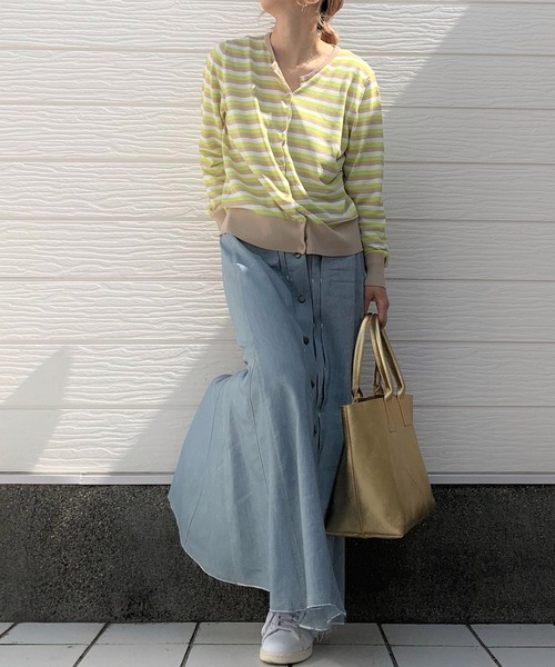 Q（キュー）の「UVカットマルチボーダーカーディガン（カーディガン/ボレロ・レディース・ブルー系その他/ピンク系その他/ブラック系その他/イエロー系その他・MEDIUM）」の17枚目の写真