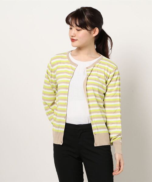 Q（キュー）の「UVカットマルチボーダーカーディガン（カーディガン/ボレロ・レディース・ブルー系その他/ピンク系その他/ブラック系その他/イエロー系その他・MEDIUM）」の14枚目の写真