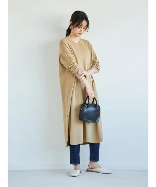 AMERICAN HOLIC（アメリカンホリック）の「深ラウンドネックリラックスワンピース ＊（ワンピース・レディース・ライトグレー/ブラック/ピンク/ベージュ・FREE）」の20枚目の写真