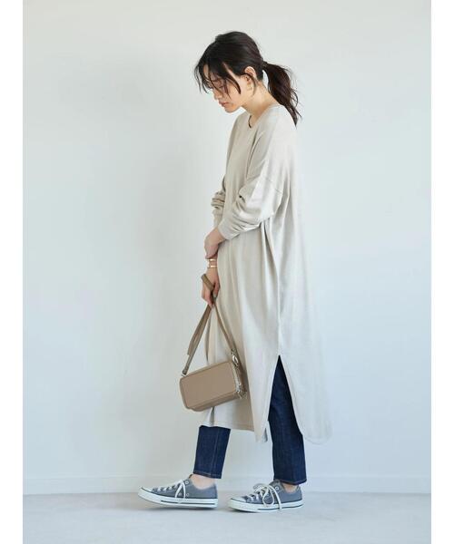 AMERICAN HOLIC（アメリカンホリック）の「深ラウンドネックリラックスワンピース ＊（ワンピース・レディース・ライトグレー/ブラック/ピンク/ベージュ・FREE）」の22枚目の写真