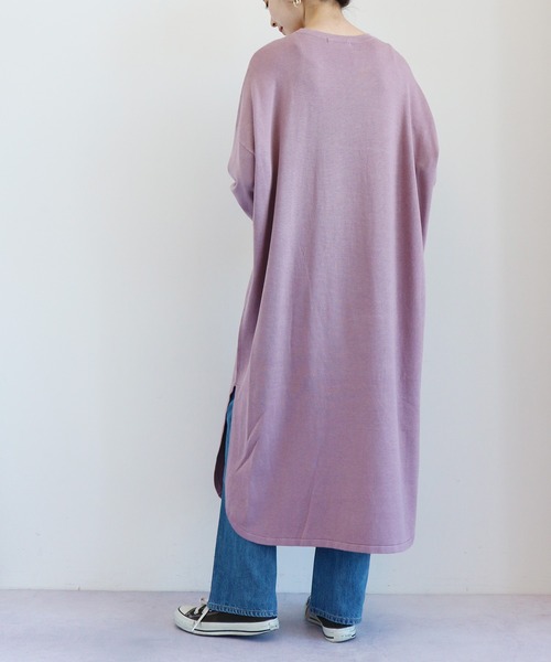 AMERICAN HOLIC（アメリカンホリック）の「深ラウンドネックリラックスワンピース ＊（ワンピース・レディース・ライトグレー/ブラック/ピンク/ベージュ・FREE）」の7枚目の写真