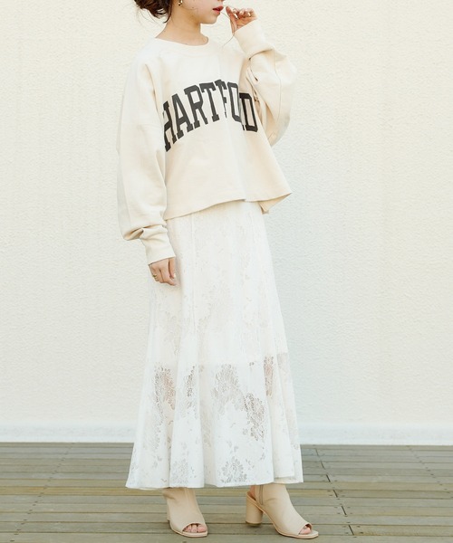 Chico（チコ）の「ショート丈デカロゴスウェット（スウェット・レディース・ネイビー/アイボリー/ライトグレー/チャコールグレー・FREE）」の11枚目の写真