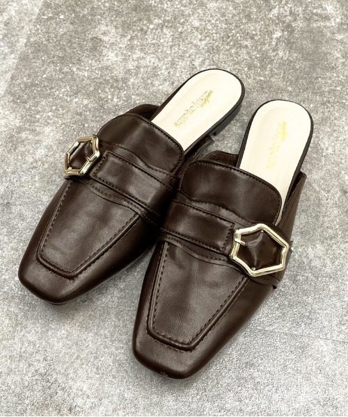 apres jour mignon（アプレジュールミニョン）の「バックルデザインフラットシューズ【ZOZOTOWN限定アイテム】（パンプス・レディース・ブラック/その他/ダークブラウン/グレイッシュベージュ・X-LARGE/LARGE/MEDIUM/SMALL）」の6枚目の写真