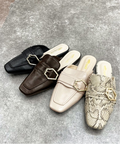 apres jour mignon（アプレジュールミニョン）の「バックルデザインフラットシューズ【ZOZOTOWN限定アイテム】（パンプス・レディース・ブラック/その他/ダークブラウン/グレイッシュベージュ・X-LARGE/LARGE/MEDIUM/SMALL）」の9枚目の写真