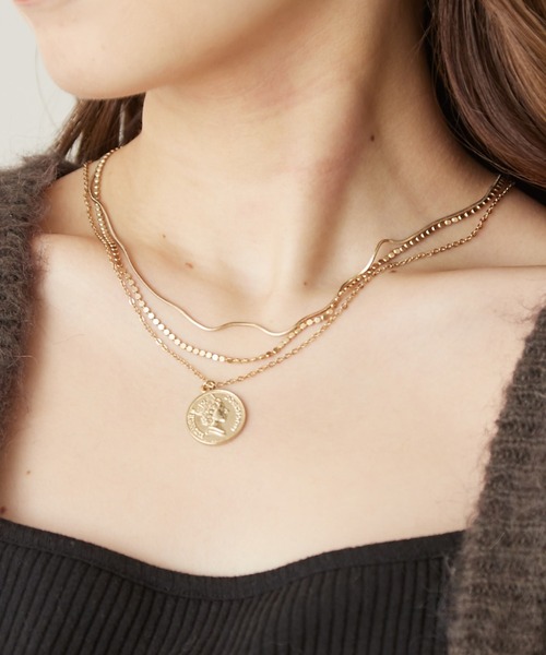 Chico（チコ）の「コインネックレスセット/スネークネックレス/チェーンネックレス（ネックレス・レディース・シルバー/ゴールド・FREE）」の2枚目の写真
