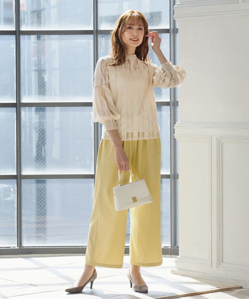 KOBE LETTUCE（コウベレタス）の「ボリューム袖デザインレースブラウス（シャツ/ブラウス・レディース・ピンク/オフホワイト/ブラック/ライトベージュ・FREE）」の10枚目の写真