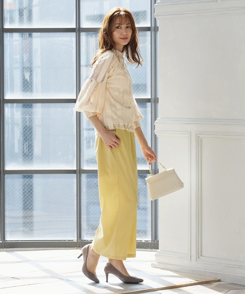 KOBE LETTUCE（コウベレタス）の「ボリューム袖デザインレースブラウス（シャツ/ブラウス・レディース・ピンク/オフホワイト/ブラック/ライトベージュ・FREE）」の12枚目の写真