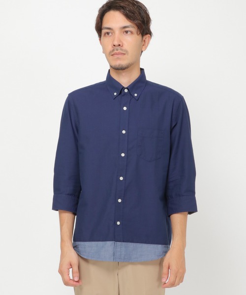 ikka(イッカ)の「【吸水速乾】7分オックスシャツCOOLMAX ECO(シャツ/ブラウス・メンズ・ホワイト/ネイビー/ベージュ・S/M/XL/L)」の6枚目の写真
