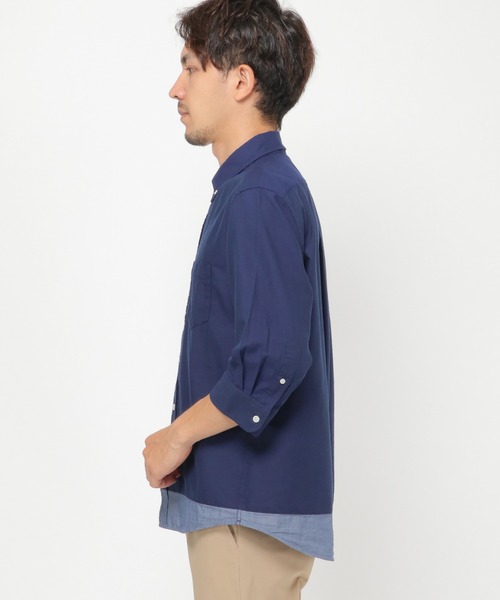 ikka(イッカ)の「【吸水速乾】7分オックスシャツCOOLMAX ECO(シャツ/ブラウス・メンズ・ホワイト/ネイビー/ベージュ・S/M/XL/L)」の4枚目の写真