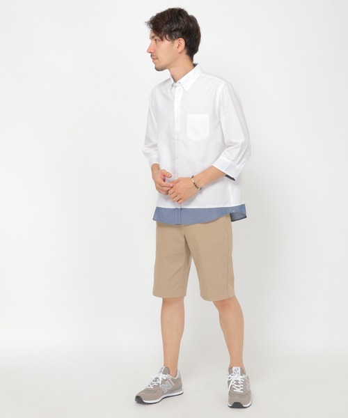 ikka(イッカ)の「【吸水速乾】7分オックスシャツCOOLMAX ECO(シャツ/ブラウス・メンズ・ホワイト/ネイビー/ベージュ・S/M/XL/L)」の18枚目の写真