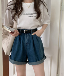 emi+ | タック入り デニムショートパンツ(その他パンツ)