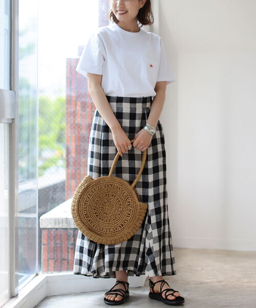 B:MING by BEAMS（ビーミングバイビームス）の「DANTON / ポケット Tシャツ（Tシャツ/カットソー・レディース・ブラウン系その他2/ホワイト/ブラック/ミント・36/34）」の14枚目の写真