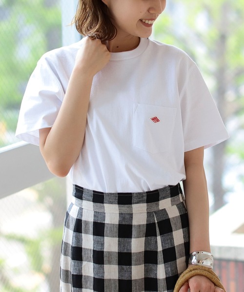 B:MING by BEAMS（ビーミングバイビームス）の「DANTON / ポケット Tシャツ（Tシャツ/カットソー・レディース・ブラウン系その他2/ホワイト/ブラック/ミント・36/34）」の2枚目の写真