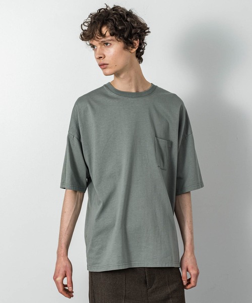 SLICK(スリック)の「ドロップショルダーTシャツ(Tシャツ/カットソー・メンズ・ホワイト/ブラック/ライトグレー/ピンク/グリーン/グリーン系/グレー・1/2/3)」の6枚目の写真