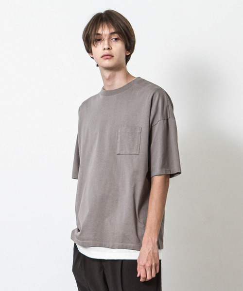 SLICK(スリック)の「ドロップショルダーTシャツ(Tシャツ/カットソー・メンズ・ホワイト/ブラック/ライトグレー/ピンク/グリーン/グリーン系/グレー・1/2/3)」の4枚目の写真