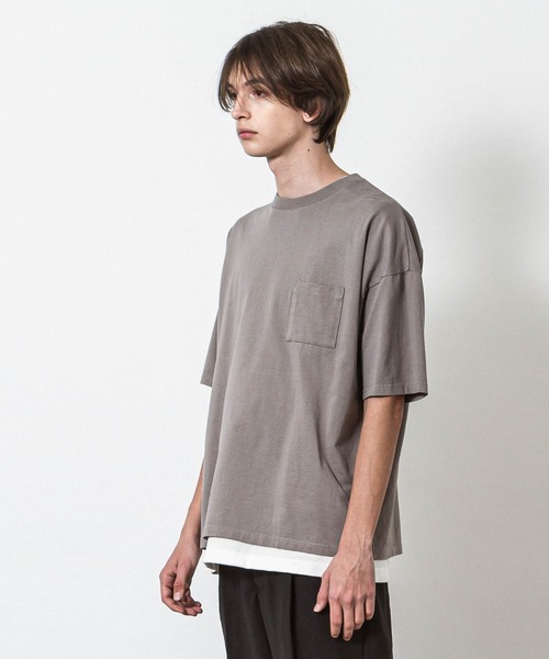 SLICK(スリック)の「ドロップショルダーTシャツ(Tシャツ/カットソー・メンズ・ホワイト/ブラック/ライトグレー/ピンク/グリーン/グリーン系/グレー・1/2/3)」の9枚目の写真